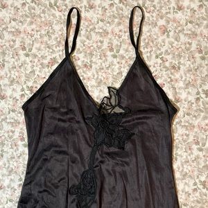 Vintage Black Maxi Slip Dress